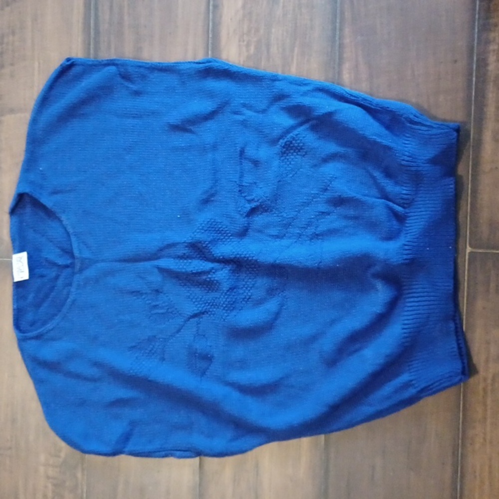 Blue Women's Knit Pullover Top